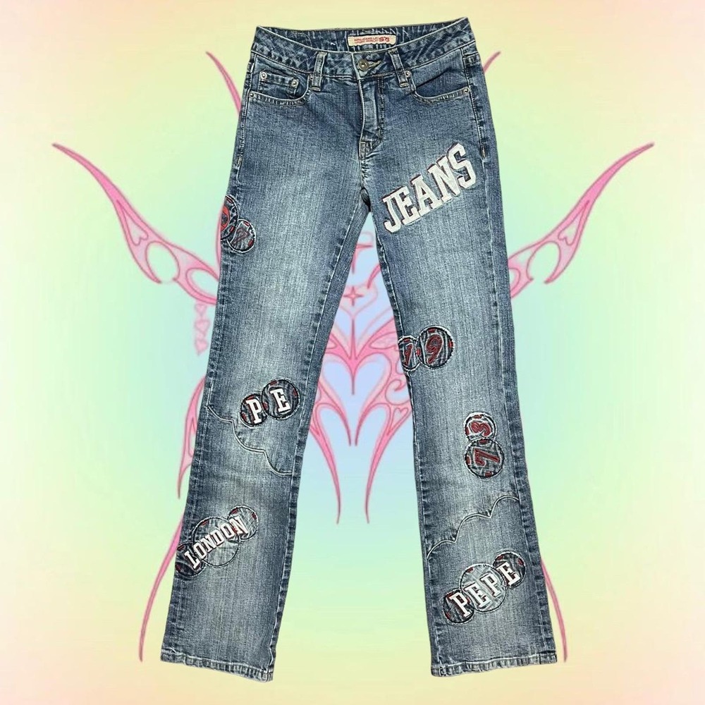 Y2k pepe jeans with patches